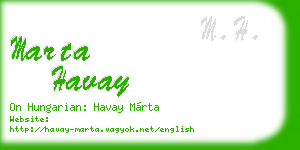 marta havay business card
